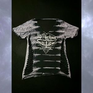 Affliction Slit Tee Size Large